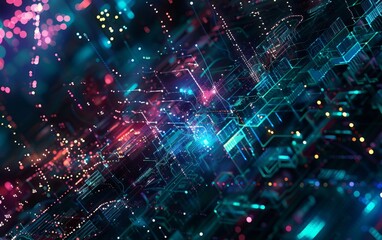 Obraz premium Digital background for tech, AI, data