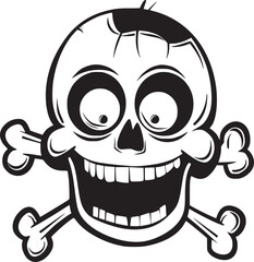 Human skull illustration. Monochrome hand-drawn skull on black and white backgrounds. Vector