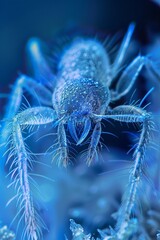 Dust mite on fabric landscape macro lens