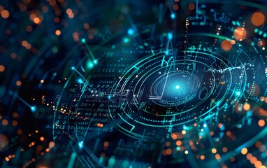 Obraz premium Digital background for tech, AI, data