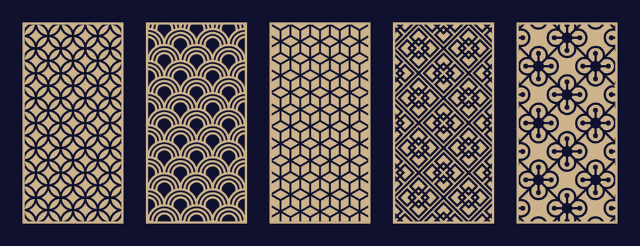 Abstract line art pattern. Laser cut with line design pattern. Design for wood carving, wall panel decor, metal cutting, wall arts, cover background, wallpaper and banner.