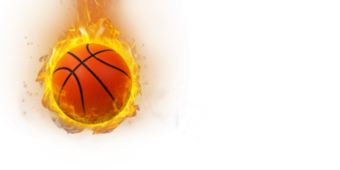 basketball ball on fire PNG transparent