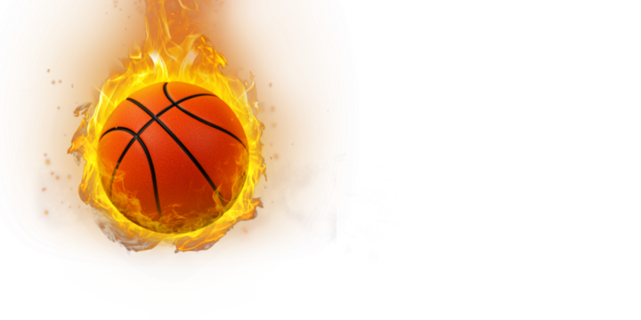 basketball ball on fire PNG transparent