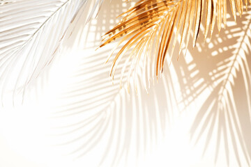 Abstract blur of tropical leaves pattern background.luxury palm leaf design with shadow.nature...