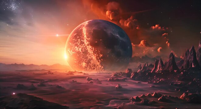a planet divided, one half scorched and barren, the other desperately clinging to life,