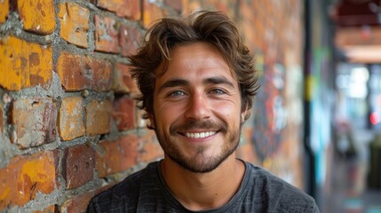 guy adult looking person smile happy portrait men expression happiness young face stock photo