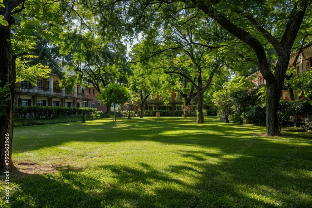 Sticker Trees with spacious gardens and grassy lawns