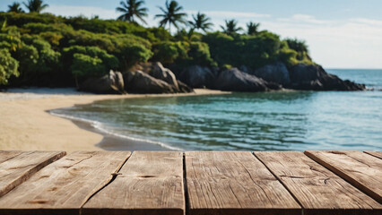 Fototapeta premium Showcase your product in a dreamy, beachy setting.