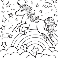 unicorn coloring page for kids