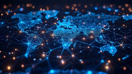 Global network connection through big data analytics on a world map. Concept Big Data Analytics, Global Network, World Map, Data Visualization, Connectivity
