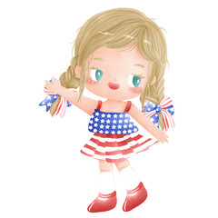 Little girl 4th of july