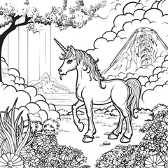 unicorn coloring page for kids