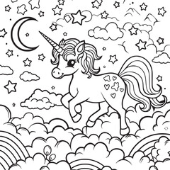 unicorn coloring page for kids