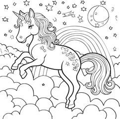 unicorn coloring page for kids