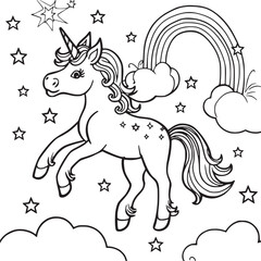 unicorn coloring page for kids