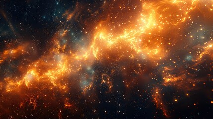 Fototapeta na wymiar extra terrestrial canopy embellished with a multitude of space elements forming a cascade of reaction of space dust that grace the galaxy hand edited generative stock image