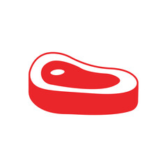 Red meat icon. Steak, Picanha. Meat shop, market, restaurant. Isolated symbol, sign for: illustration, outline, logo, mobile, app, emblem, design, web, dev, site, ux. Vector EPS 10.