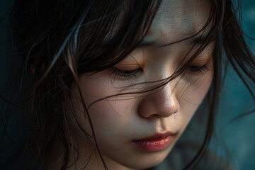 Image of an upset Asian girl