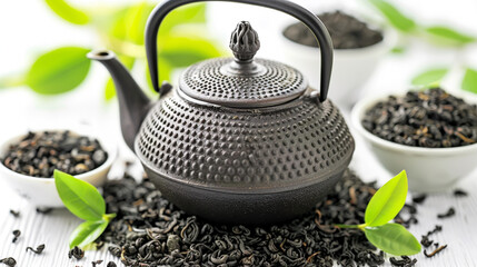 Teapot with cups, bowl of dry tea High quality photo.jpg
Actions: