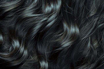Naklejka premium Long beautiful black hair on a brunette woman