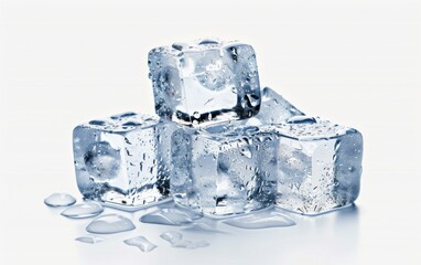  ice cubes against white background