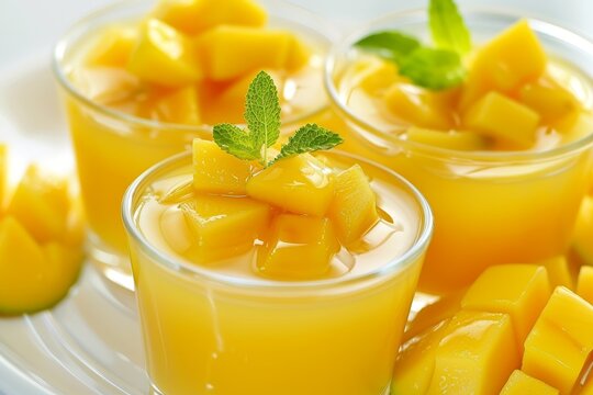 Mango Pudding a dessert or snack made from mangoes