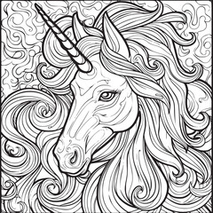 unicorn coloring page for kids
