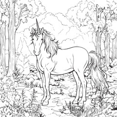 unicorn coloring page for kids
