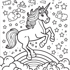 Obraz na płótnie Canvas unicorn coloring page for kids 