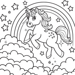 unicorn coloring page for kids
