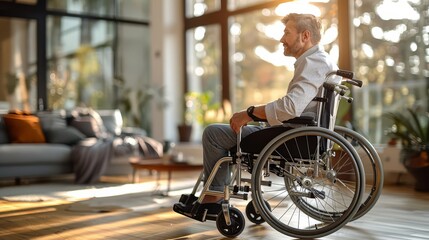 A man in a wheelchair with an abnormal physical disability