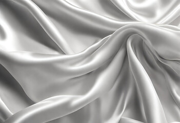 Immerse yourself in the allure of silk fabric against a pristine white background, a perfect blend of luxury and simplicity. - obrazy, fototapety, plakaty