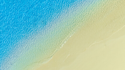 Top view of background for summer vacation concept. Nature of the beach and sea, summer with...
