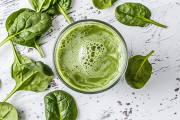 Spinach and apple infused green smoothie