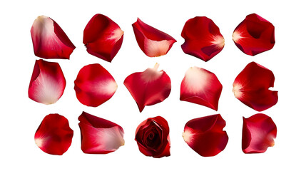 Isolated red rose flower petals