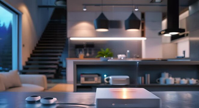 A 5G router central to a network of smart home devices, from thermostats to lights,