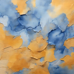 Abstract watercolour blue and yellow background