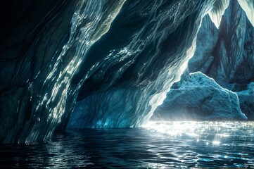 Iceberg in the ocean. 3d illustration. Fantasy world.