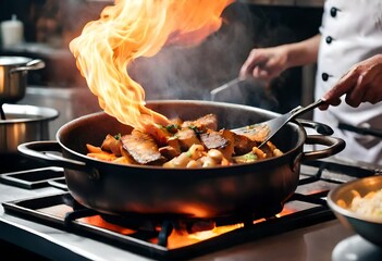 cooking on the fire