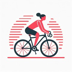 silhouette of a cyclist. person riding a bicycle. silhouette, icon. Fitness icon of a person exercising