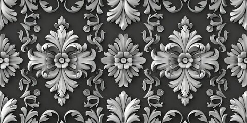 the elegance of a classic damask pattern illustration in this ultra-realistic stock image, perfect for adding a touch of sophistication to your design projects - obrazy, fototapety, plakaty