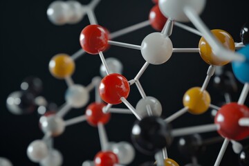 Molecular structure model in close up