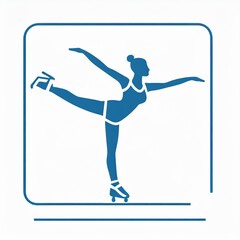 silhouette of a person figure skating. Fitness icon of a person exercising