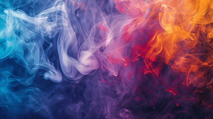 Obraz premium Abstract background of multicolored smoke blending harmoniously in the air, evoking a sense of wonder