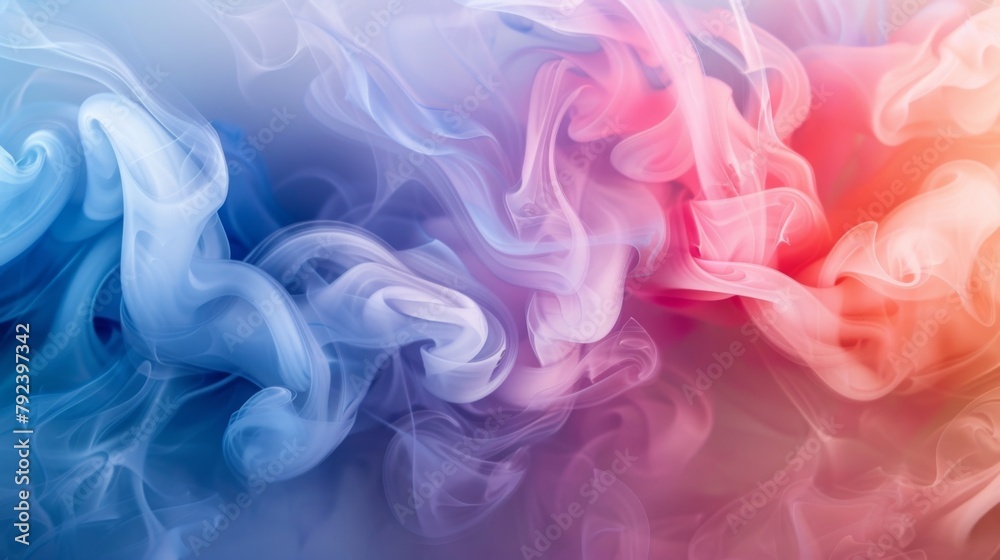 Leinwandbilder abstract pattern of colorful smoke against a neutral background, creating an eye-catching visual eff