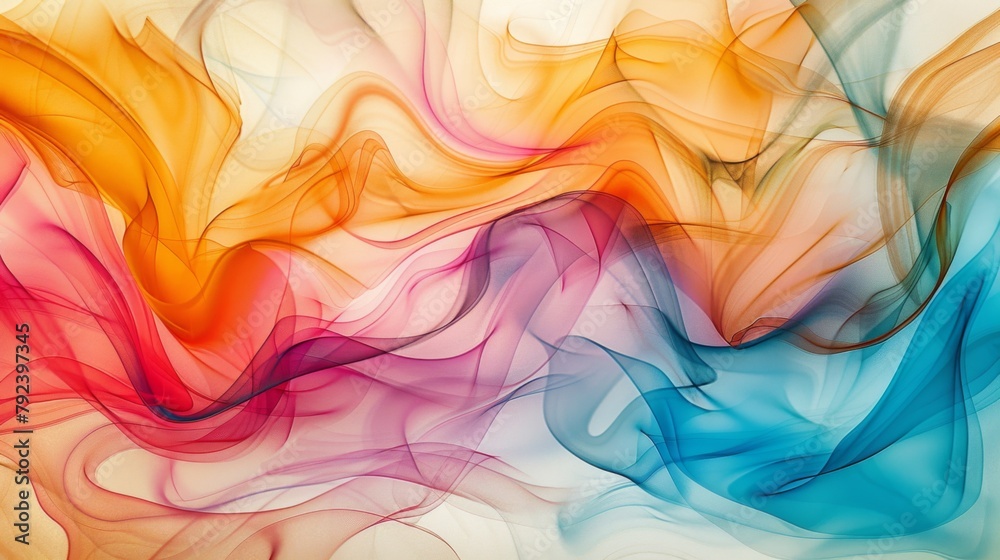 Aufkleber Abstract pattern of colorful smoke against a neutral background, creating an eye-catching visual effect