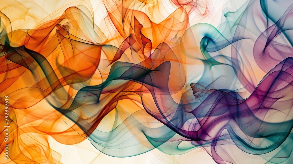 Leinwandbilder abstract pattern of colorful smoke against a neutral background, creating an eye-catching visual eff