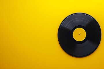 Obraz premium New album cover design with vinyl disc on colorful surface template