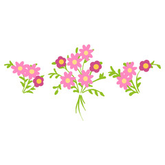 Obraz na płótnie Canvas pink flowers fit for spring y2k classic coquette floral applique 