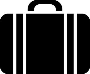 Flat travel bag icon as symbol for web page design as concept of vacation or traveling